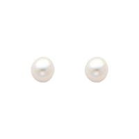 .925 Sterling Silver Rhodium Plated 4mm Pearl Stud Earrings with Screw-back for Children & Women .925 Sterling Silver Rhodium Plated 4mm Pearl Stud Earrings with Screw-back for Children & Women