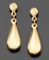 Simple elegance that's always stunning. These teardrop earrings are crafted in 14k gold. Approximate drop: 1 inch.