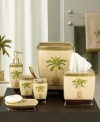 Bring the sultry sophistication of the tropics into your bathroom with this Banana Palm soap and lotion dispenser. Adorned with palm trees, this pump will turn moisturizing into a seaside massage.