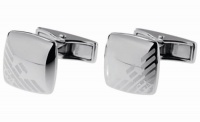 Emporio Armani EG2867 Men's Silver Tone Logo Cufflinks Jewelry