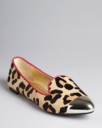 Channel a leisurely look in leopard calf hair smoking flats. The capped toe and contrast piping adds of-the-moment edge. By Enzo Angiolini. Channel a leisurely look in leopard calf hair smoking flats. The capped toe and contrast piping adds of-the-moment edge. By Enzo Angiolini.