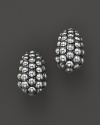 Wonderfully textured sterling silver clip earrings from Lagos' Signature Caviar collection.