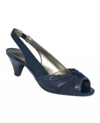 Karen Scott's Audrey pumps are sparkly with a modest heel. An elastic gore at heel means optimal comfort. Karen Scott's Audrey pumps are sparkly with a modest heel. An elastic gore at heel means optimal comfort.