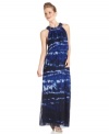 Anne Klein elevates tie-dye on this elegant maxi dress, featuring cutout details at the neckline and a chic blouson-style fit. A stylish solution for so many summer occasions!