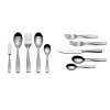 Mikasa's extensive Satin Loft flatware set is crafted of superior stainless steel with an understated design and matte finish to complement virtually any setting. Set includes matching serving utensils.
