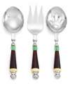 Spread good cheer around the table with the Holiday Gatherings serving set. Lenox contrasts best-quality stainless steel with Christmas-colored accents in flatware that will serve you well season after season.