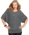 A silk-blend knit gives Charter Club's plus size sweater a luxurious feel, while dazzling sequins add just the right amount of sparkle!