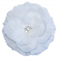 A Girl Company White Rhinestone Layered Flower Hair Clip for Girl A Girl Company White Rhinestone Layered Flower Hair Clip for Girl