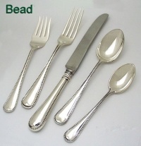 Gorham Sterling Silver Flatware Bead 5 pc Place Setting Gorham Sterling Silver Flatware Bead 5 pc Place Setting