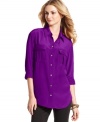 A bright silk blouse is this season's must-have. TWO by Vince Camuto's latest top makes easy work of dressing stylishly.
