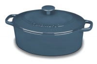Cuisinart CI755-30BG Chef's Classic Enameled Cast Iron 5-1/2-Quart Oval Covered Casserole, Provencal Blue Cuisinart CI755-30BG Chef's Classic Enameled Cast Iron 5-1/2-Quart Oval Covered Casserole, Provencal Blue