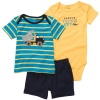 Carters Boys Newborn-6 Months 3 Piece Truck ''Daddy's Tough Guy'' Shorts Set (3 Months, Yellow/Blue)