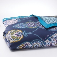 Reminiscent of stained glass windows, Sky updates an ornate pattern with an air of whimsy. Set includes duvet and two king shams. Reminiscent of stained glass windows, Sky updates an ornate pattern with an air of whimsy. Set includes duvet and two king shams.