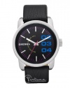 Diesel Black Leather Strap 100M Mens Watch #DZ1514