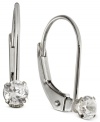 Let her shine with these classic, sparkling cubic zirconia accent earrings, set in 14k white gold.