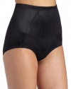 Flexees Women's Instant Slimmer Firm Control Brief, Black, Large