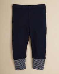 Finished with a banded ministripe cuff, this comfy cotton pant from Splendid Littles brings a sweet, subtle style to your little boy's first wardrobe. Finished with a banded ministripe cuff, this comfy cotton pant from Splendid Littles brings a sweet, subtle style to your little boy's first wardrobe.