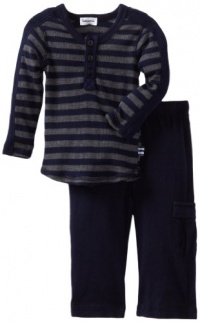 Splendid Littles Baby-Boys Newborn Charcoal Stripe Thermal Henley Set, Navy, 3-6 Months Splendid Littles Baby-Boys Newborn Charcoal Stripe Thermal Henley Set, Navy, 3-6 Months