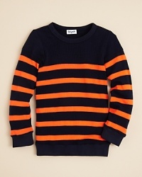 A cozy classic thermal is updated with striking neon stripes for a more modern cold-weather wardrobe option. A cozy classic thermal is updated with striking neon stripes for a more modern cold-weather wardrobe option.