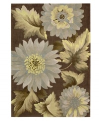 Oversized florals are carved with precision in soothing color upon hand-tufted polyester fibers in the Contour area rug. This combination of Impressionistic beauty and detailed craftsmanship creates a remarkable accent for the modern home. (Clearance) Oversized florals are carved with precision in soothing color upon hand-tufted polyester fibers in the Contour area rug. This combination of Impressionistic beauty and detailed craftsmanship creates a remarkable accent for the modern home. (Clearance)