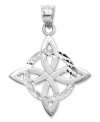 Symbolic for spirit, mind and body, this polished and diamond-cut Trinity charm makes the perfect Celtic gift. Crafted in 14k white gold. Chain not included. Approximate length: 1-1/5 inches. Approximate width: 9/10 inch.