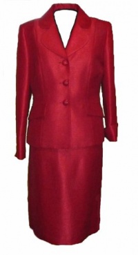 Kasper Red Shimmer 2 Piece Jacket Skirt Suit Dress Set Size 22W Kasper Red Shimmer 2 Piece Jacket Skirt Suit Dress Set Size 22W