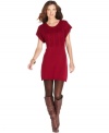 Create a cozy ensemble that stays figure-flattering in this Elementz sweater dress.