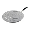This universal splatter guards fits 8-inch to 13-inch pans. Perforated design stops grease splatter, and features a stay-cool silicone handle. Durable stainless steel screen will not rust.