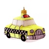 One of the most iconic elements of New York city is its fleet of checker cabs. This cab is decorated in very fine glitter and is adorable on your tree.