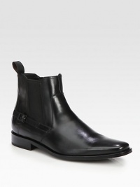 Smooth sleek design in a modern stacked heel and nylon webbing for extra stretch and comfort.Leather upperPadded insoleLeather soleImported Smooth sleek design in a modern stacked heel and nylon webbing for extra stretch and comfort.Leather upperPadded insoleLeather soleImported