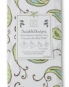 SwaddleDesigns Marquisette Swaddling Blanket, Triplets Paisley, Kiwi