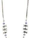 Betsey Johnson Iconic Bonjour Butterfly Bow and Bead Multi-Chain Long Necklace