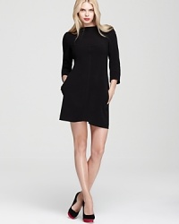 With a streamlined silhouette and understated palette, this quilted Rachel Roy dress exercises a restrained minimalism. With a streamlined silhouette and understated palette, this quilted Rachel Roy dress exercises a restrained minimalism.