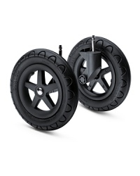 The Bugaboo snow wheels replace the front swivel wheels on the Bugaboo Cameleon stroller to allow stability and traction on snow or any rougher terrain. The Bugaboo snow wheels replace the front swivel wheels on the Bugaboo Cameleon stroller to allow stability and traction on snow or any rougher terrain.