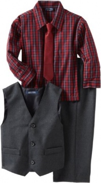 Izod Kids Boys 2-7 Three Piece Vest Set with Dress Pant and Plaid Woven Shirt, Navy, 5 Regular Izod Kids Boys 2-7 Three Piece Vest Set with Dress Pant and Plaid Woven Shirt, Navy, 5 Regular