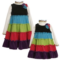 Size-6 BNJ-3876B 2-Piece MULTICOLOR Tiered Coloblock Ribbled Knit Velour Jumper Dress Set,Bonnie Jean B63876 LITTLE GIRLS Size-6 BNJ-3876B 2-Piece MULTICOLOR Tiered Coloblock Ribbled Knit Velour Jumper Dress Set,Bonnie Jean B63876 LITTLE GIRLS