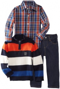 Izod Kids Boys 2-7 Stripe Sweater Plaid Shirt and Jean 3 Piece Set, Sport Navy, 6 Regular Izod Kids Boys 2-7 Stripe Sweater Plaid Shirt and Jean 3 Piece Set, Sport Navy, 6 Regular