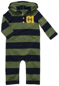 Carter's Hooded Olive Striped Playsuit Carter's Hooded Olive Striped Playsuit