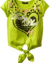 Baby Phat - Kids Girls 2-6X Print Tee With Tie, Acid Lime, 2T