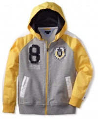 Tommy Hilfiger Boys 8-20 Joey Full Zip Hoodie, Grey Heather, Medium Tommy Hilfiger Boys 8-20 Joey Full Zip Hoodie, Grey Heather, Medium