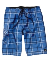 With a blown-out plaid pattern, these board shorts from Quiksilver are ready to hit the sand and surf. With a blown-out plaid pattern, these board shorts from Quiksilver are ready to hit the sand and surf.