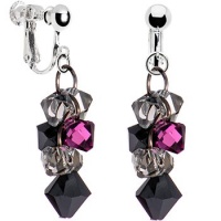 Handcrafted Midnight Cascade Clip Earrings MADE WITH SWAROVSKI ELEMENTS Handcrafted Midnight Cascade Clip Earrings MADE WITH SWAROVSKI ELEMENTS