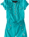 Baby Phat - Kids Girls 2-6X Short Slv Military Romper, Green, 2T