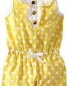 Carter's Watch the Wear Baby-Girls Infant Romper With Polka Dots, Yellow, 18 Months