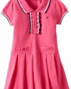 Nautica Sportswear Kids Girls 2-6X Polo Dress With Pleated Bottom, Medium Pink, 4T