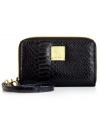 Add posh yet practical style to your accessorizing with this fab cell phone wristlet from Style&co. Chic croc-embossed pattern and signature hardware adorn the outside, while the well-organized interior discretely stows phone, cards, cash and fave lip gloss.