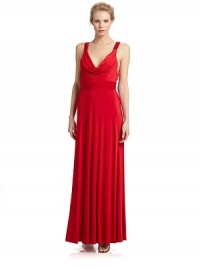 Seamlessly elegant, this sweeping matte jersey design has a ruched waist, beaded straps and a sultry open back.Cowl neckline Tonal beaded straps Ruched waist Tie-back strap Back zipper Fully lined About 62 from shoulder to hem Polyester Spot clean Imported Seamlessly elegant, this sweeping matte jersey design has a ruched waist, beaded straps and a sultry open back.Cowl neckline Tonal beaded straps Ruched waist Tie-back strap Back zipper Fully lined About 62 from shoulder to hem Polyester Spot clean Imported