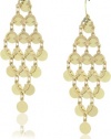 Kenneth Cole New York Urban Mesh Gold Disc Chandelier Earrings