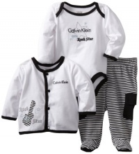 Calvin Klein Baby-boys Newborn Jacket with Bodysuit And Footed Pant Calvin Klein Baby-boys Newborn Jacket with Bodysuit And Footed Pant