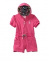 Baby Phat - Kids Baby-girls Infant Terry Hooded Romper, Pink, 12 Months